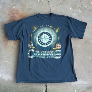 Vintage 1997 Seattle Mariners Western Division Champions T-Shirt Men’s L/XL MLB